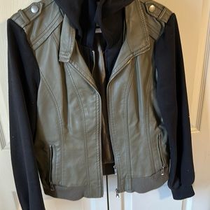 Green Leather jacket, size L